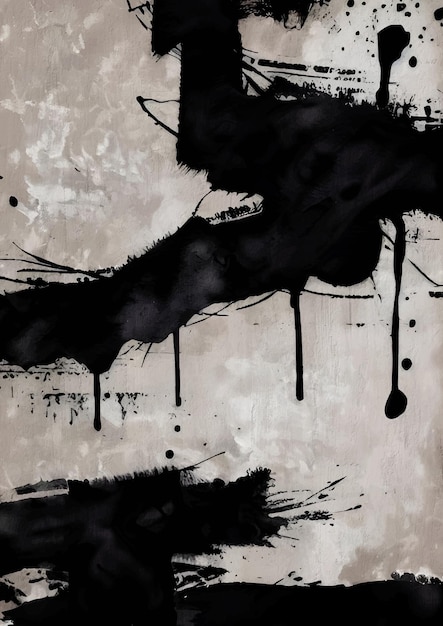 Grunge Black Abstract Painting Modern Background Art