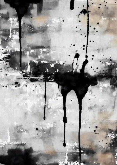 Grunge Black Abstract Painting Modern Background Art