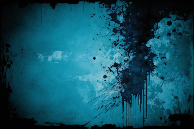 Grunge blue background creative digital illustration painting