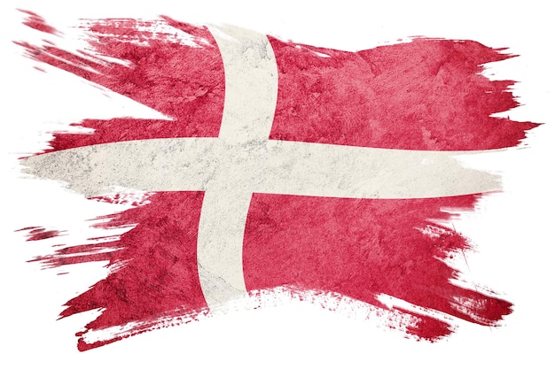 Grunge Denmark flag. Denmark Brush stroke.