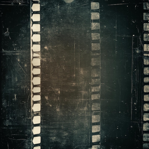 Photo a grunge film strip background with a dark faded texture symbolizing nostalgia retro memory