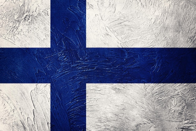 Grunge Finland flag. Finland flag with grunge texture.