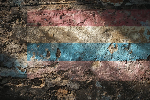 Grunge flag of Republic of the Congo on old brick wall background