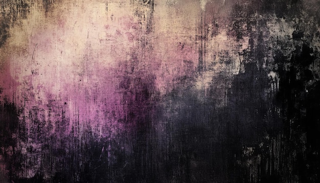 Photo grunge horror background with trash in black tan pink and purple