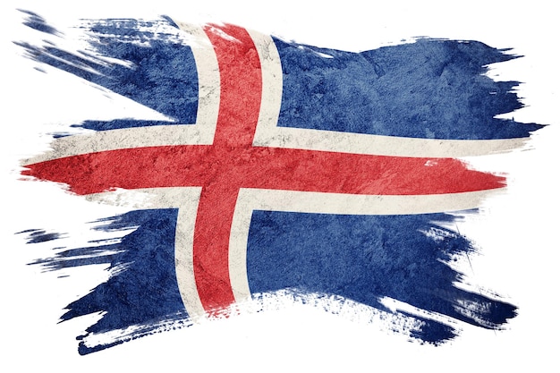 Grunge Iceland flag. Iceland Brush stroke.