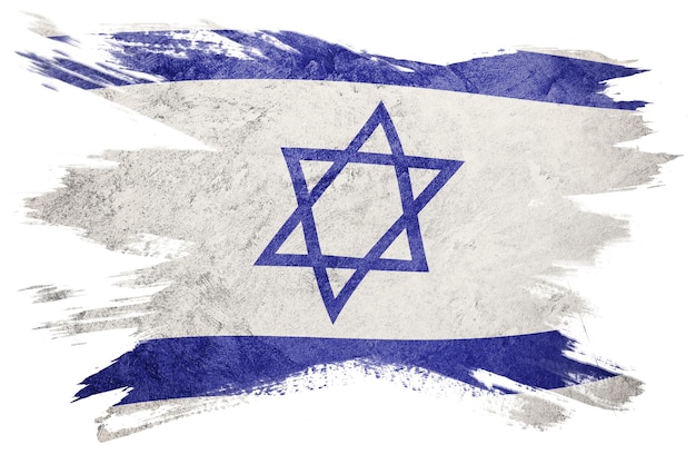 Grunge Israel flag. Israel Brush stroke.