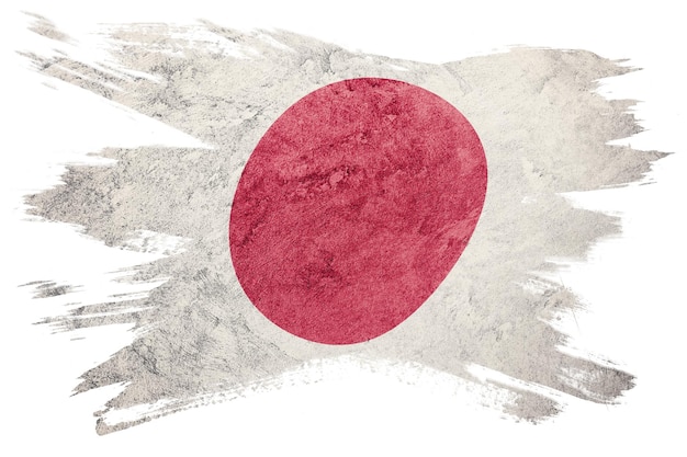 Grunge Japan flag. Japan Brush stroke.