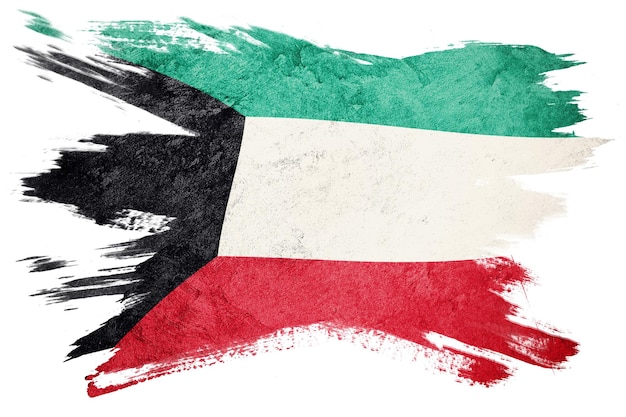 Grunge Kuwait flag. Kuwait Brush stroke.