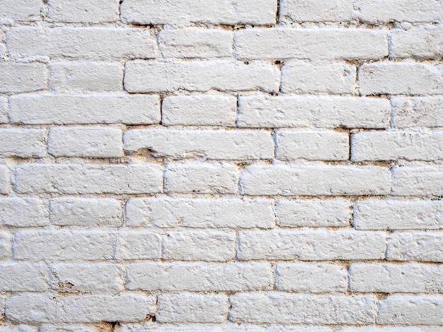 Grunge painted white rough brick wall abstract texture