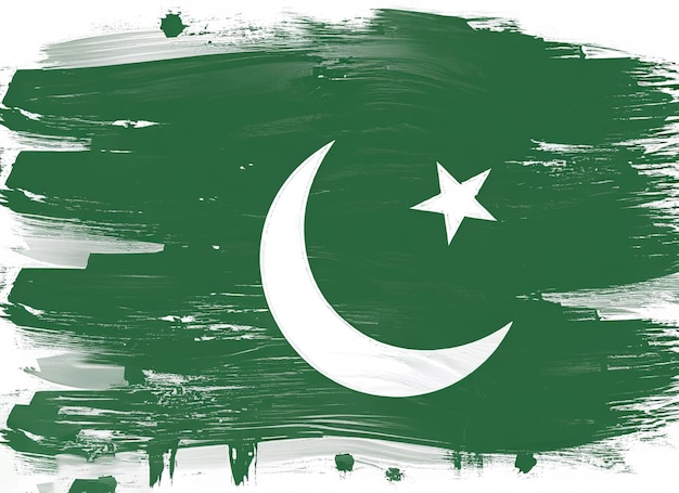 Grunge Pakistan flag Pakistan flag with grunge texture Brush stroke