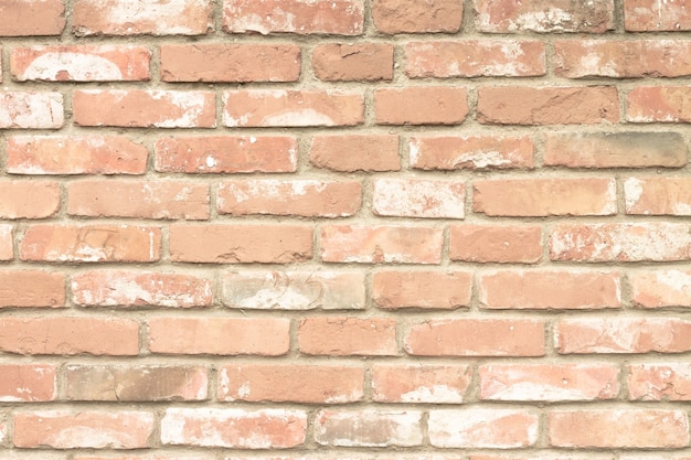 Grunge red brick wall background horizontal. Old brick wall or fence.