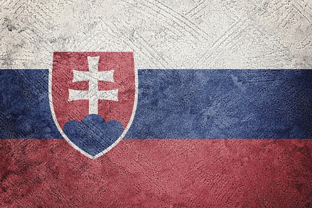 Grunge Slovak Republic flag. Slovak Republic