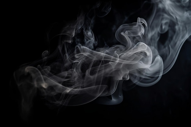 Grunge smoke texture against black night sky AI generated