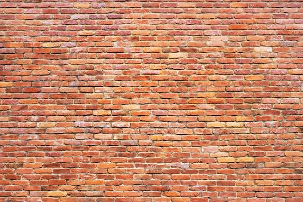 Grunge texture of a brick wall, antique red masonry surface