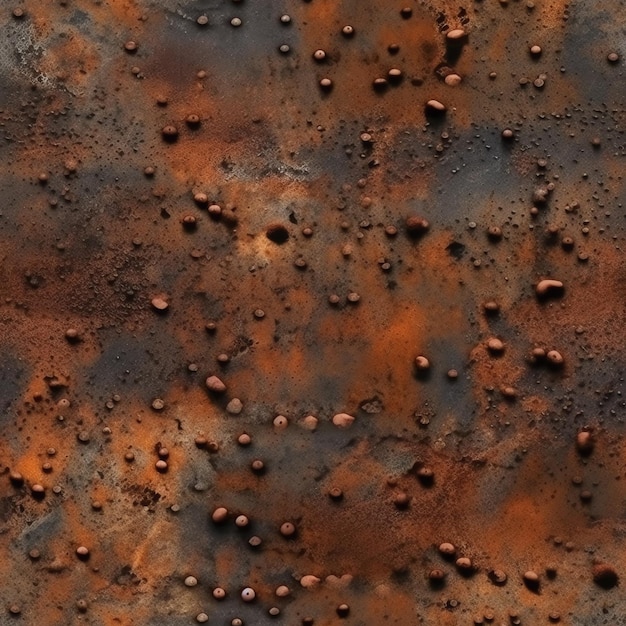 Grunge texture with rust stains and rivets on a black background