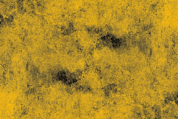 Grunge textured dark yellow concrete wall surface for background