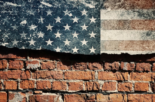 Grunge USA Flag background texture