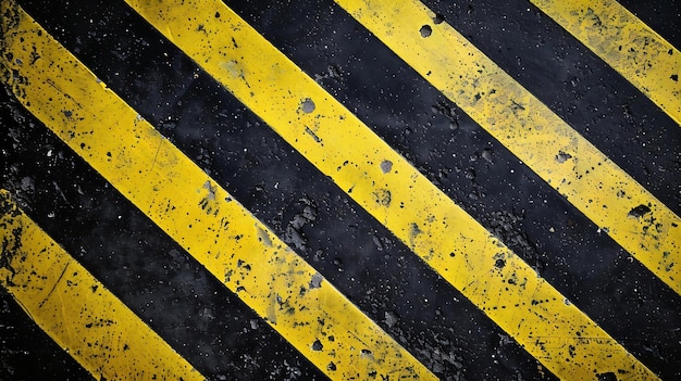 Grunge yellow and black diagonal stripes black and yellow warning line striped backg Generative AI