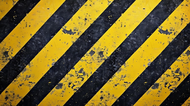 Grunge yellow and black diagonal stripes black and yellow warning line striped backg Generative AI