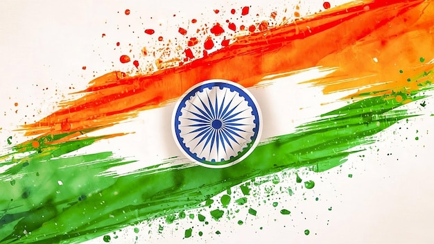 A grungy background featuring the Indian flag highlighting its bold colors and emblematic design