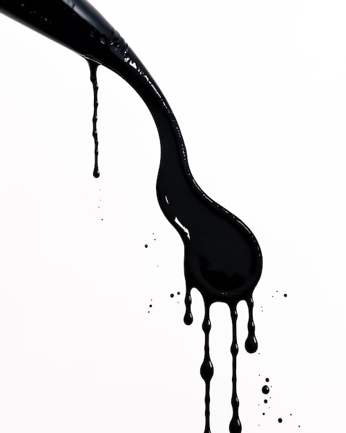 Grungy black ink splash on white paper