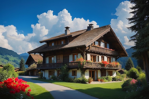 gstaad traditional modern hybrid house switzerland panoramic natural