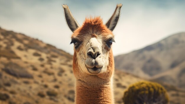 Guanaco in nature amazing photo Creative resource AI Generated