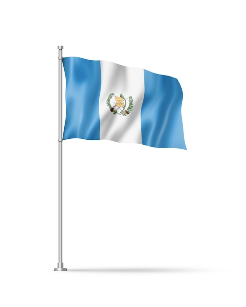 Guatemalan flag isolated on white