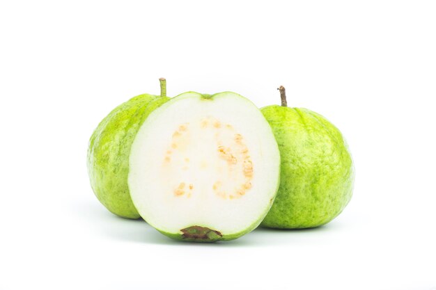 Guava fruit isolated on white.