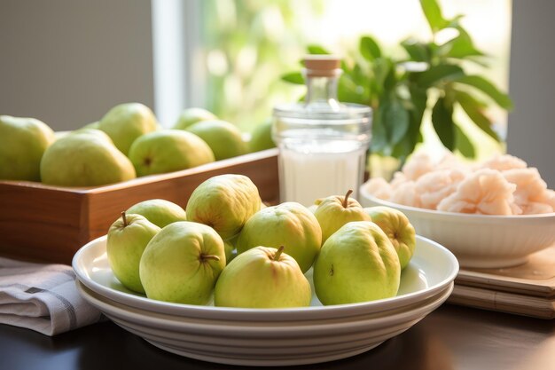 guava Fruit in the kitchen table Professional food photography advertising