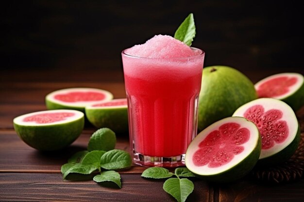 Guava juice with guava slice