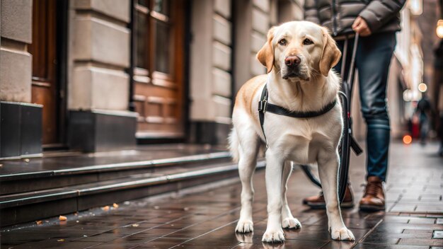 Photo guide dog a reliable assistant and faithful friend for the visually impaired