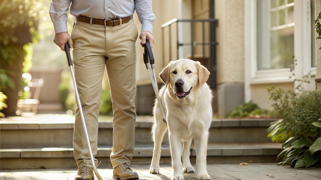 Photo guide dog a reliable assistant and faithful friend for the visually impaired