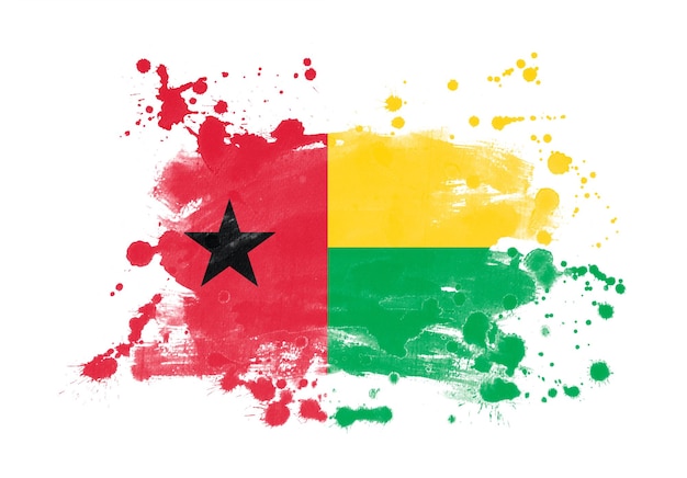 Guinea Bissau flag grunge painted background