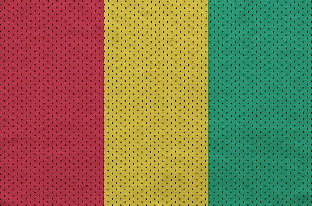 Guinea flag printed on a polyester nylon sportswear mesh fabric