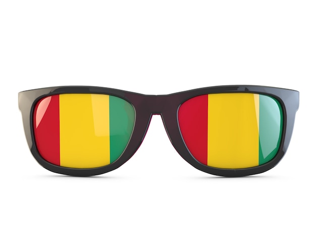 Guinea flag sunglasses 3D Rendering