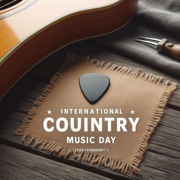 a guitar and country music poster for a country music day