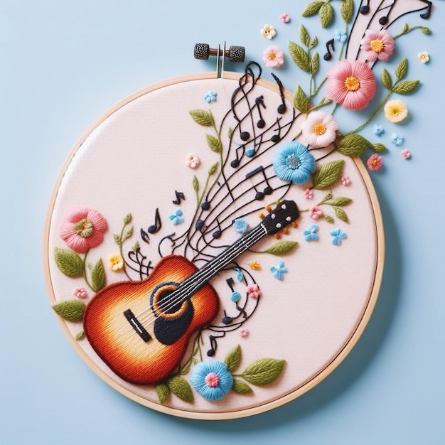 guitar embroidery