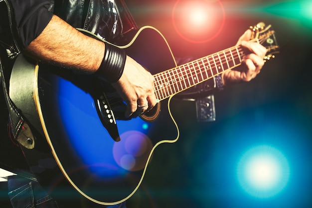 Guitar player during a show