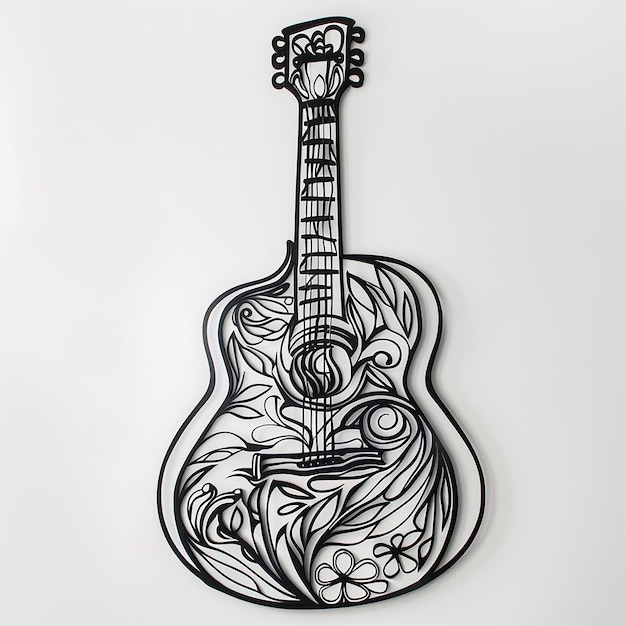 a guitar that has a design on it