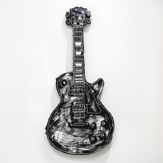 a guitar that has a picture of a guitar on it