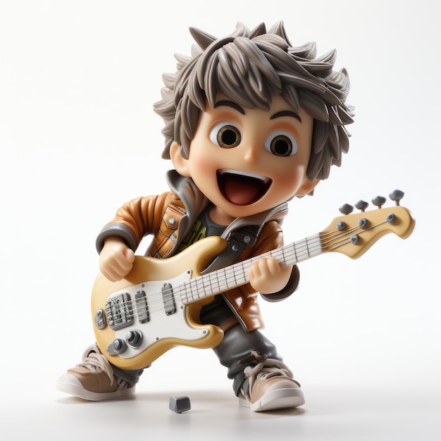 Guitarist cartoon character