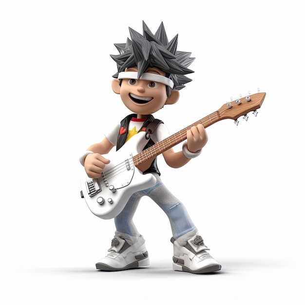 Guitarist cartoon character