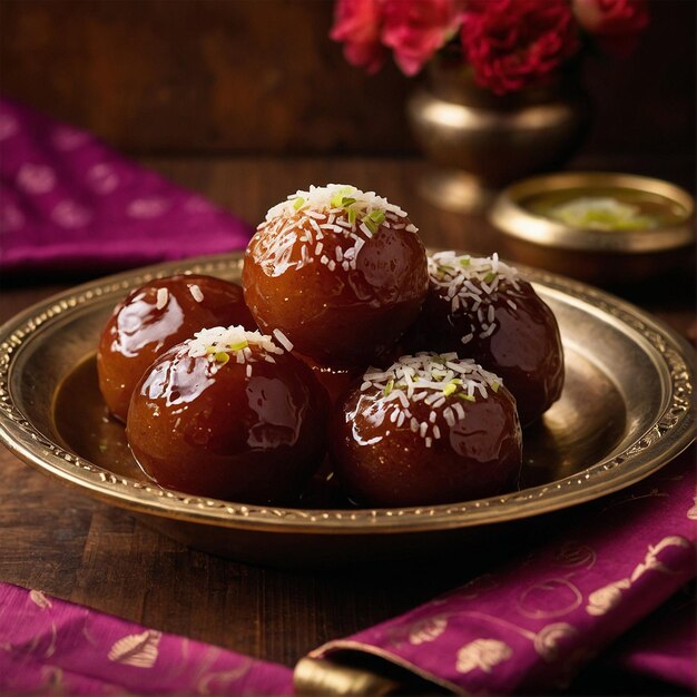 Photo gulab jamun tasty gulab jamun