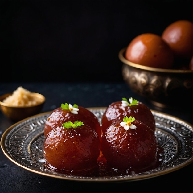 Photo gulab jamun tasty gulab jamun