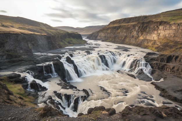 The Gullfoss waterfall in Iceland Europe