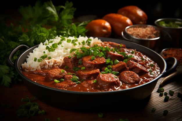 Gumbo with red rice