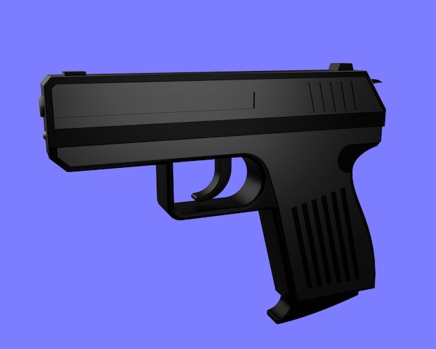 gun 3d render. firearm icon. military concept