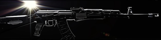 Photo a gun is shown in a black background