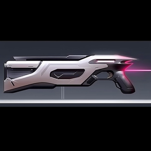 a gun that has a purple light on it